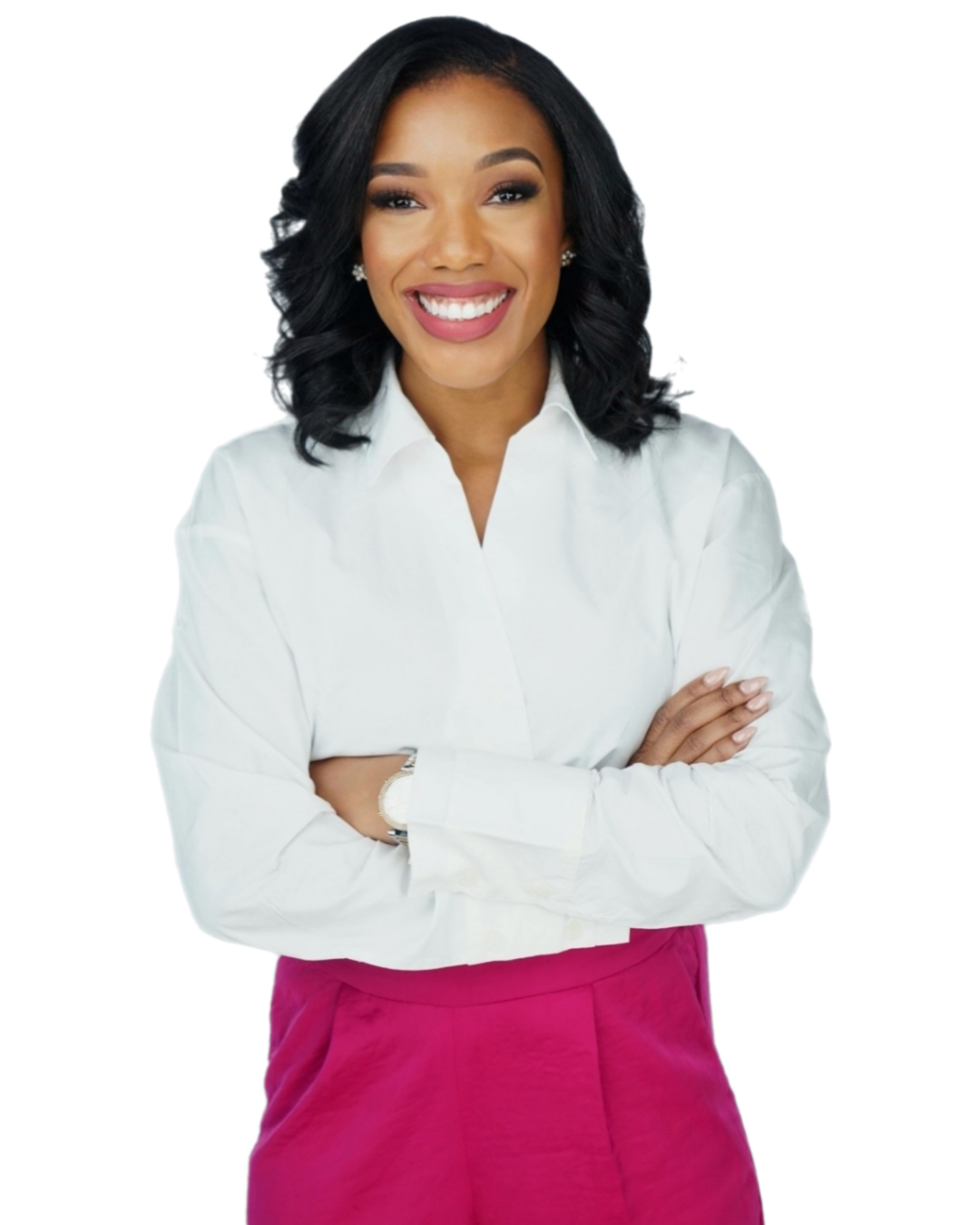 Professional woman on a clean white background — the Brand-Ready Image